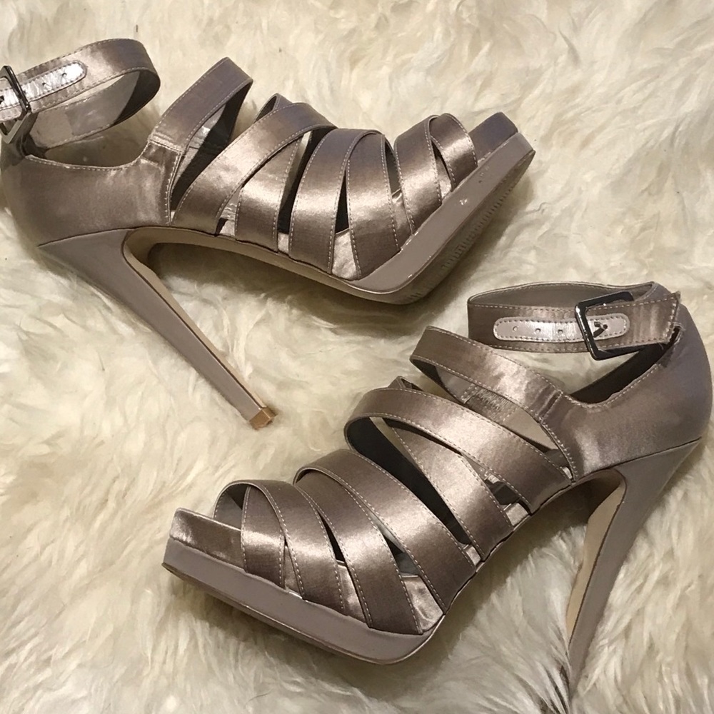 Aldo nude satin heels size 38 (fit like size 8)